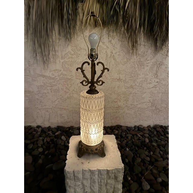 Victorian Antique Victorian Cut Glass With Brass Table Lamp For Sale - Image 3 of 4