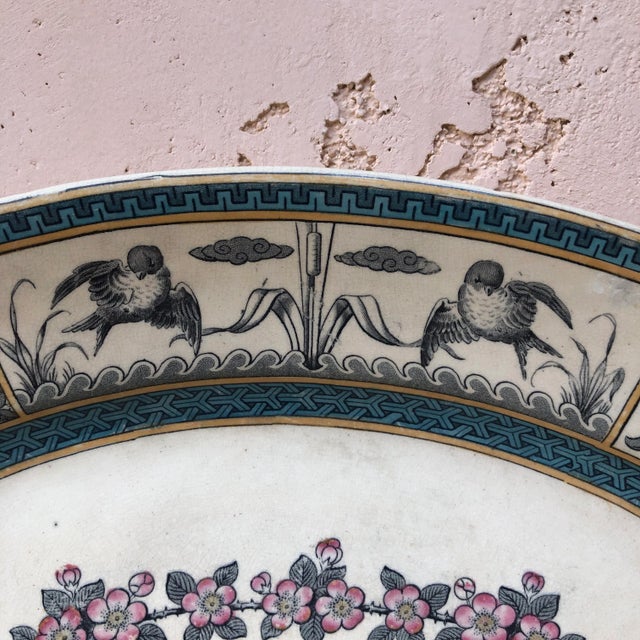 Oversize 19th Century English Chinoiserie Platter Bates Gildea & Walker For Sale - Image 4 of 9