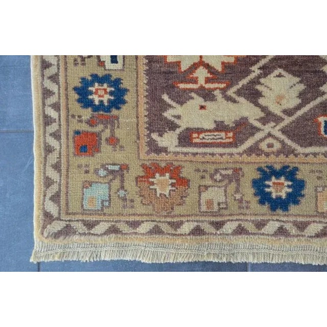 Textile 1960s 4x6 Oushak Red Wool Carpet For Sale - Image 7 of 11