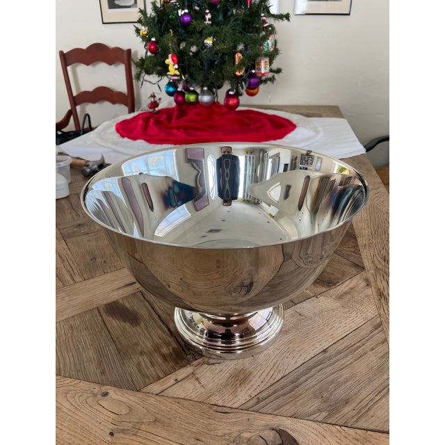 American 1990s Silver-Plated Punch Bowl Set For Sale - Image 3 of 9