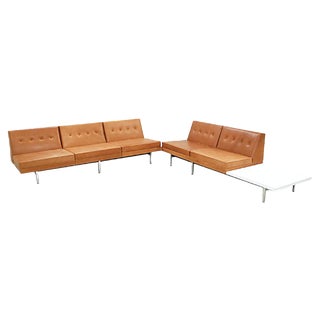 Modular Sofa Set in Cognac Leather by George Nelson for Herman Miller, 1968, Set of 3 For Sale