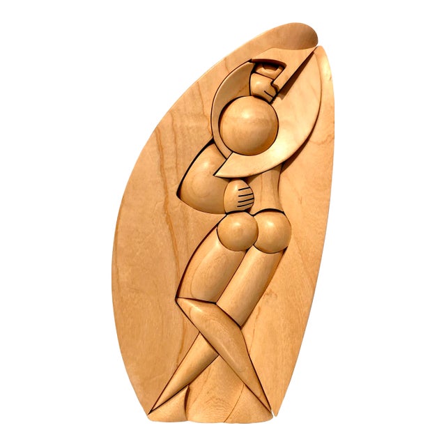 2006 " Tango Argentina" Cubist Figurative Wood Sculpture by Roberto de Fortino For Sale