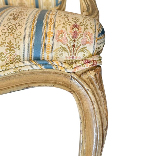18th Century Louis XV Walnut Fauteuil/Armchair in Early Painted Finish For Sale - Image 13 of 18