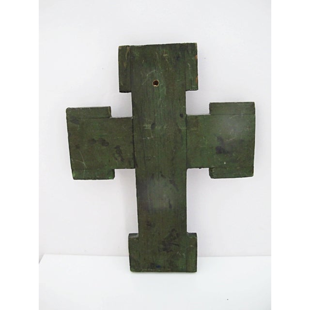 Milagros Mexico Folk Art Nailed Charms Guardian Angel Cherub Cross For Sale - Image 11 of 11