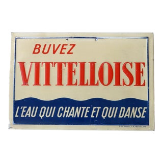 1950s French Bottled Water Sign For Sale