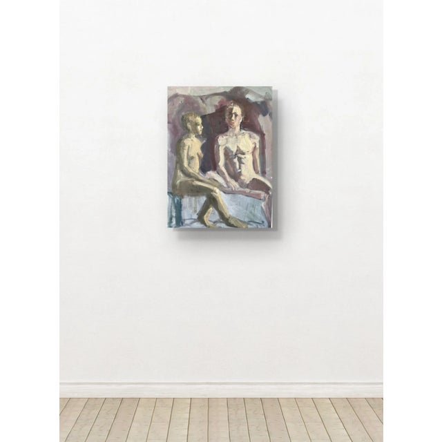 Mid 20th Century Mid Century Oil Painting on Canvas. For Sale - Image 5 of 7