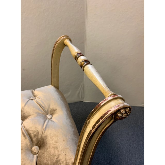 1940s Hollywood Regency Carved Curule X Bench For Sale - Image 5 of 9