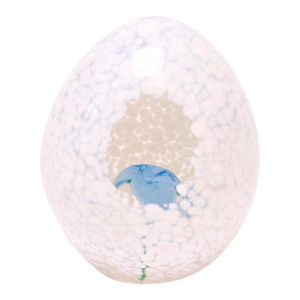 Vintage Blownglass Egg Paperweight With Flower Inside Chairish