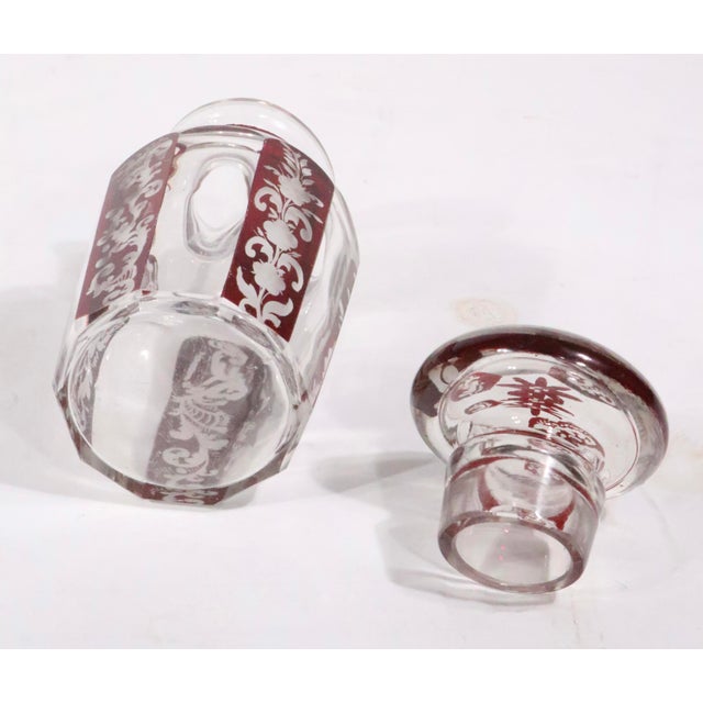 Victorian Early 20th Century Bohemian Ruby to Clear Glass Preserve Jar For Sale - Image 3 of 10