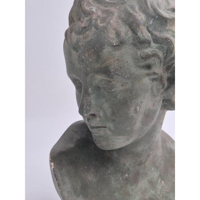 Bust of Eros in Bronzed Plaster For Sale - Image 10 of 12