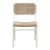 Matthew Izzo Home Monroe White Wood Woven Back and Rush Seat Dining Chair For Sale