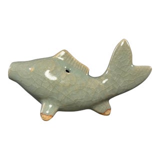 Antique Chinese Longquan Celadon Fish Form Water Dropper For Sale