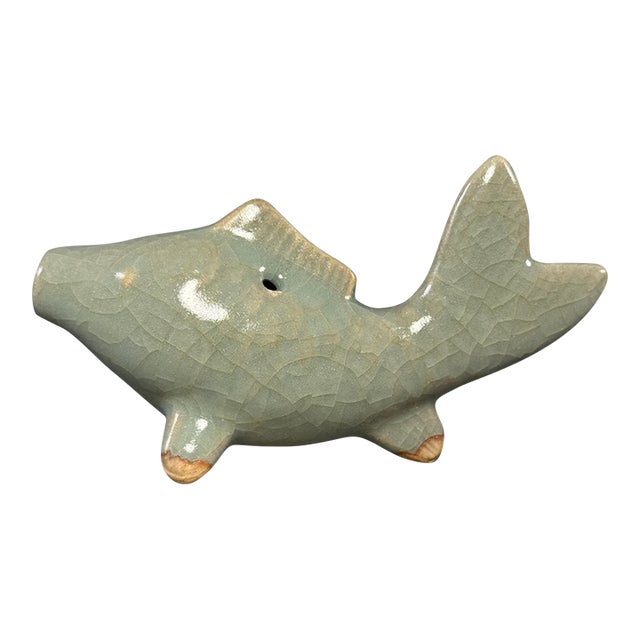 Antique Chinese Longquan Celadon Fish Form Water Dropper For Sale