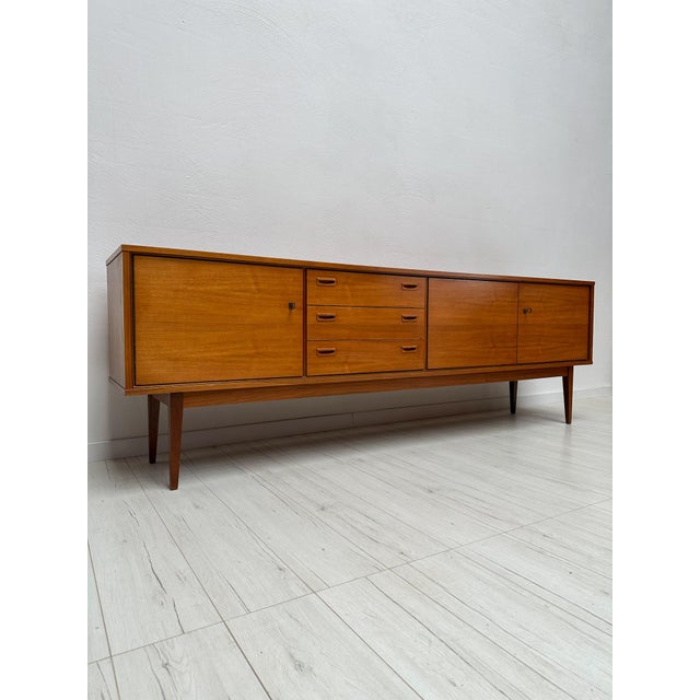 Large Vintage Minimalistic Teak Sideboard, 1960s, in Very Good conditions. Designed 1960 to 1969