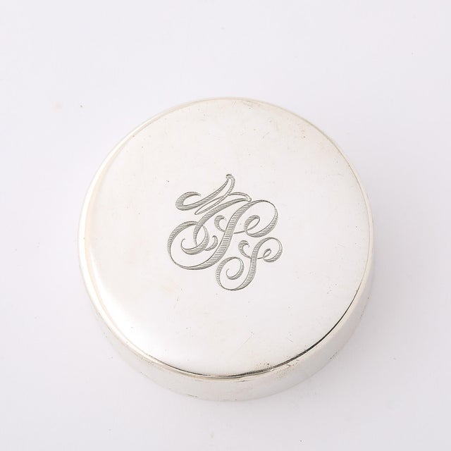 Metal Art Deco Minimal Sterling Silver Pill Box For Sale - Image 7 of 14