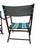 Mid 20th Century Folding Patio Chairs Pair – Stained Wood With Green & White Canvas, A Pair For Sale - Image 4 of 12