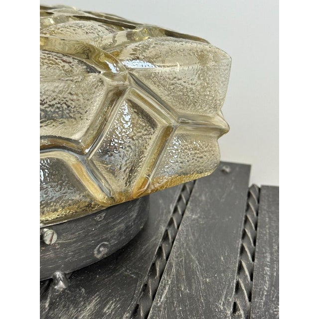 Metal Brutalist Wall Lamp Iron & Glass Wall Lamp, 1970s For Sale - Image 7 of 18