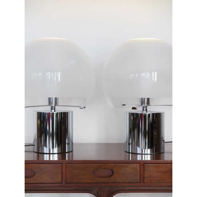 1960s Vintage Italian Porcino Table Lamps by Luigi Caccia Dominioni for Azucena, Italy, 1960s, Set of 2 For Sale - Image 5 of 17