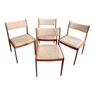 Mid 20th Century Johannes Andersen for Uldum Mobelfabrik Scandinavian Modern Teak Dining Chairs, Set of 4 For Sale