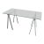 Mid 20th Century Chrome and Glass Sawhorse Desk For Sale