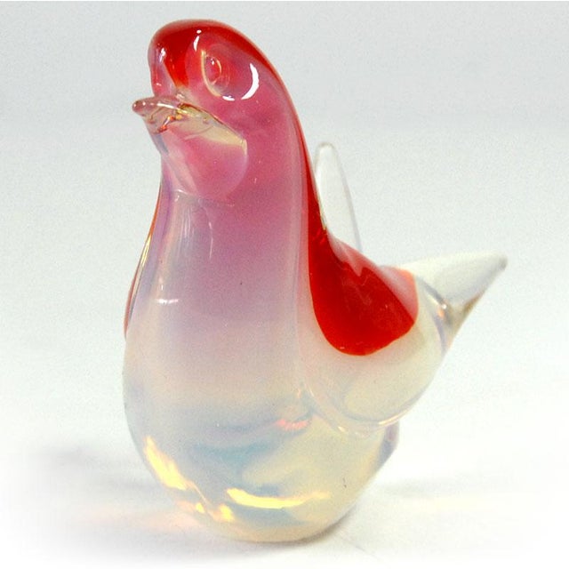 Small Italian Opalescent Glass Bird, Murano, 1970s For Sale - Image 4 of 9