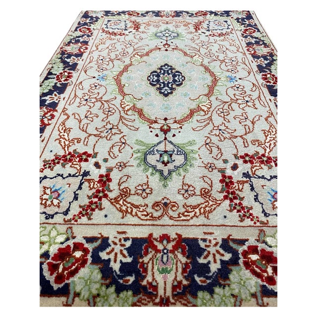 Handwoven Persian Tabriz Masterpiece Rug 2x3 For Sale In Dallas - Image 6 of 8