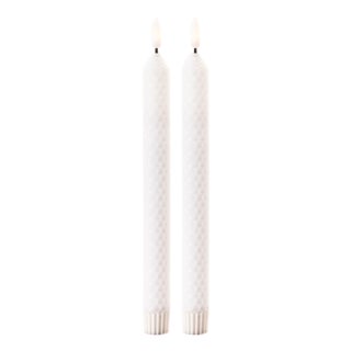 FIA WickWhite Textured Taper Candle (Set of 2) For Sale