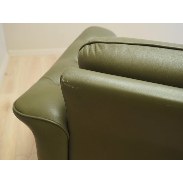 Danish Green Leather Sofa, Denmark, 1970s For Sale - Image 13 of 15