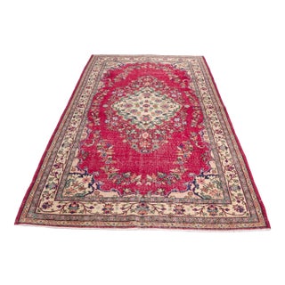 Mid 20th Century Oushak Geometric Wool Carpet For Sale