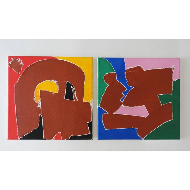 2020s Contemporary Abstract Color Block Paintings - a Pair For Sale - Image 5 of 5