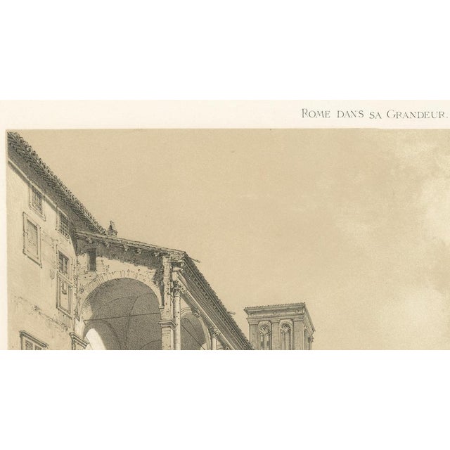 Paper After Bayot, Courtyard of Palazzo Venezia, Rome, 1869, Lithograph For Sale - Image 7 of 9