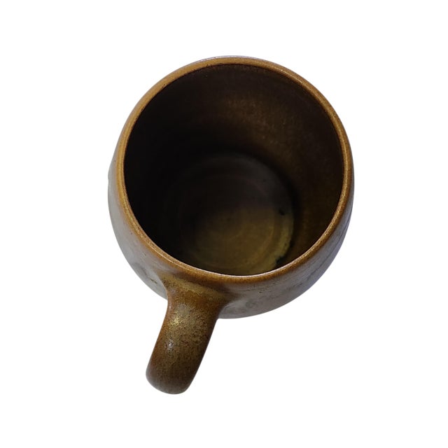 Rustic Early 20th Century Rare Pair W J Gordy Studio Pottery Name Mugs For Sale - Image 3 of 7