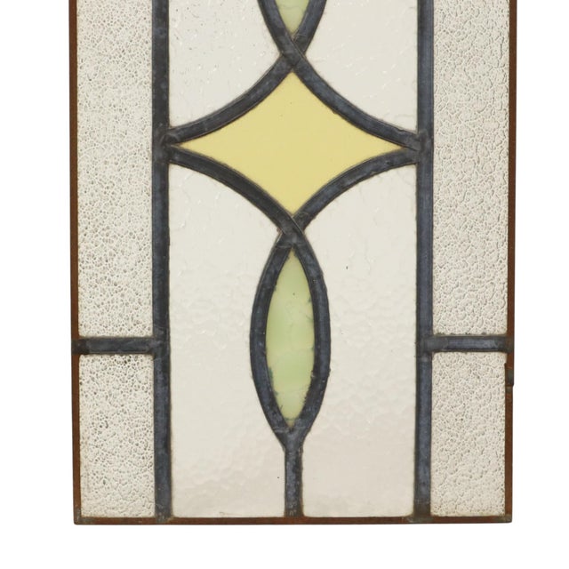 Art Deco Geometric Stained Glass Window, Set of 2 For Sale - Image 11 of 18