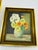 Coffee Vintage Oil on Canvas Framed Florals, a Pair, Signed For Sale - Image 8 of 8