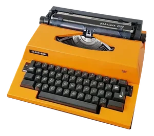 Vintage Orange Typewriter Adler Gabriele 2000, Western Germany