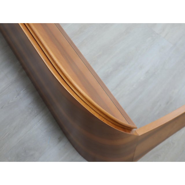 Italian Curved Walnut Bed Frame with Storage Headboard, 1970s For Sale - Image 11 of 18