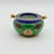 Mid-Century Cloisonné Enamel Revolving Ashtray in Green & Cobalt For Sale - Image 4 of 8