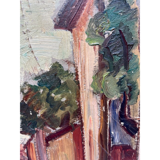 Antique Original European Street Scene Painting For Sale - Image 9 of 11