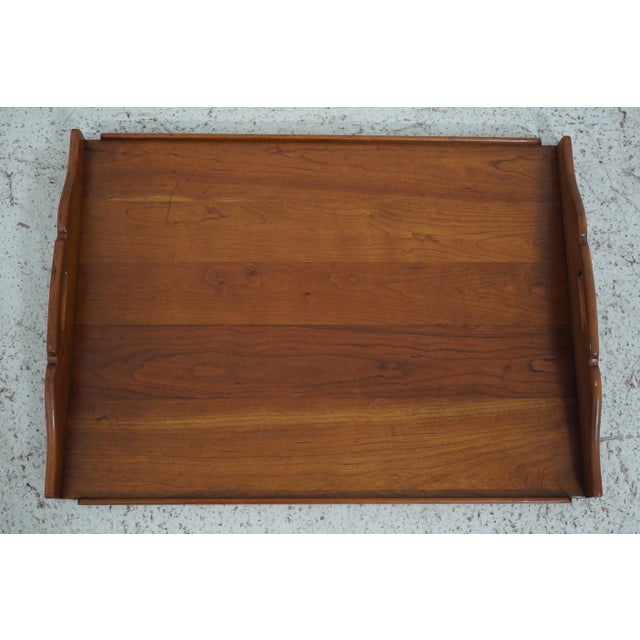 1970s Stickley Unmarked Solid Cherry Serving Tray For Sale - Image 5 of 7