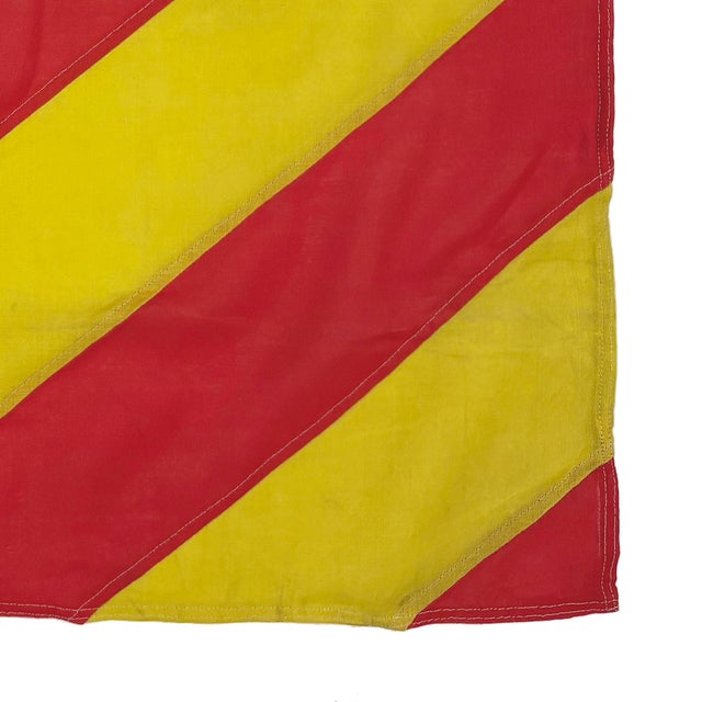 Late 20th Century Small Vintage Distressed Nautical Signal Flag For Sale - Image 5 of 6