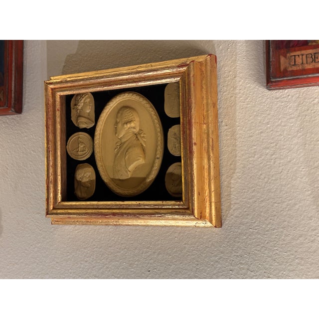 Classical Regency Style Grand Tour Intaglio Shadow Box Set With the Profile of Josiah Wedgwood For Sale - Image 10 of 12