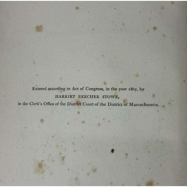Wood Antique 1867 Harriet Beecher Stowe Signed 1st Ed Book - Religious Poems - Autographed Stanza For Sale - Image 7 of 15