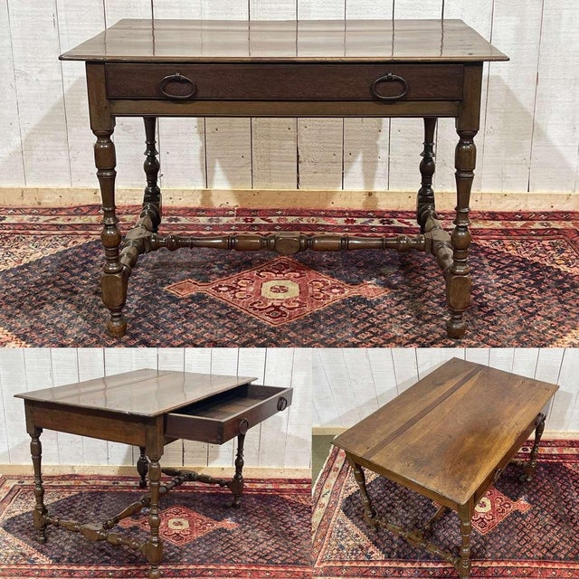 Antique Desk in Walnut and Oak, 1800s For Sale - Image 3 of 18