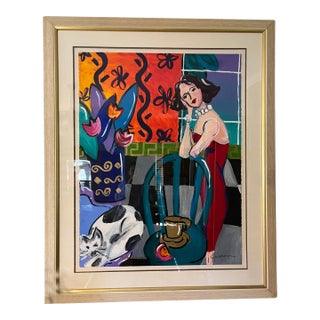 Extra Large Framed Painting, "To Pass the Time" 1 - Signed Unknown Artist For Sale