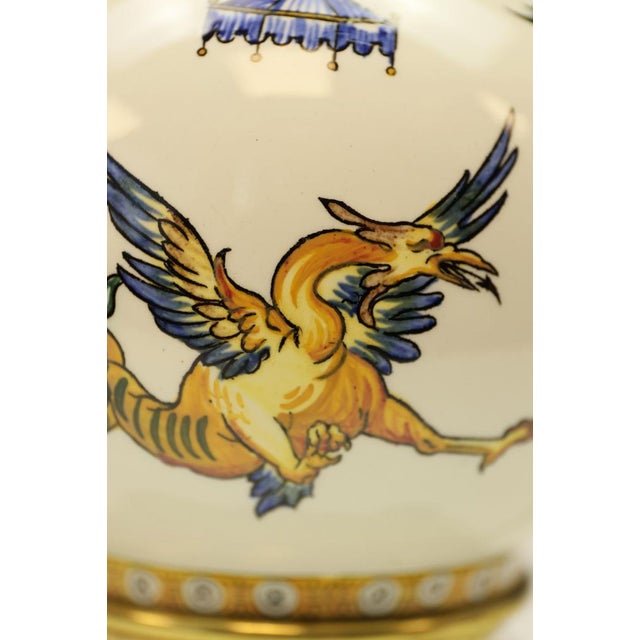 Renaissance Revival Italian Majolica Table Lamps, 1890, Set of 2 For Sale - Image 9 of 18
