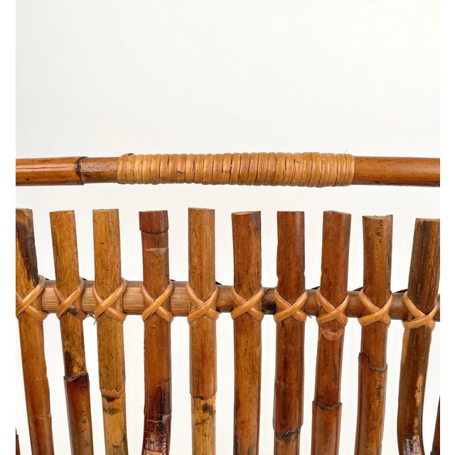 Mid-Century Modern Rattan & Bamboo Coat Rack Stand, Italy, 1960s For Sale - Image 8 of 11