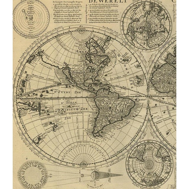 Antique Bible World Map by R. & J. Wetstein, 1743 For Sale - Image 3 of 7