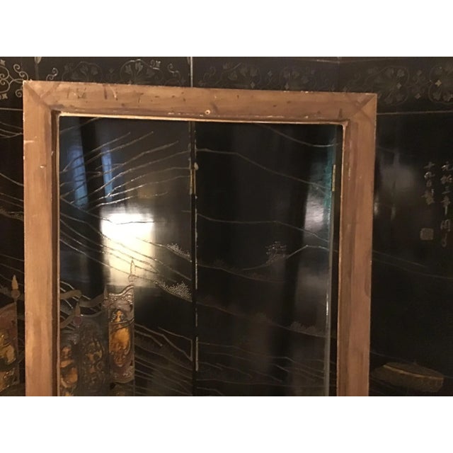 Vintage 1960s Custom Made Gilt & Ebonized Ogee Edge Wood Frame For Sale - Image 11 of 13