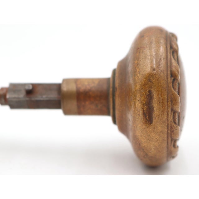 Pair of 1910s Brass Lockwood Tours Entry Door Knobs For Sale - Image 4 of 7