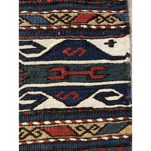 Handmade Antique Persian Sumak Collectible Kilim 1.3' X 1.8, 1900s For Sale - Image 9 of 12